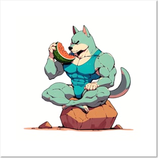 Doggo Eating Melon Posters and Art